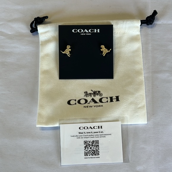 Coach Rexy Pave Crystal Stud Earrings NWT - Picture 2 of 3